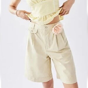 FREE People High Street Trouser Shorts In Brown Rice Size 8